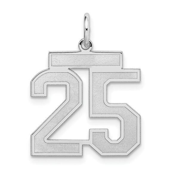 Sterling Silver Jersey Collection Medium Number 25 Pendant